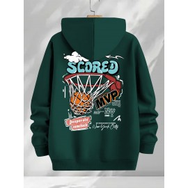 [Three-Piece Hoodie Set] Three-Piece Set Of Fashionable Element Print Hoodies, Men's Casual Pullover Sweatshirt With Long Sleeves, Slightly Stretchy Knit Polyester Fabric, Regular Fit Men's Hoodie