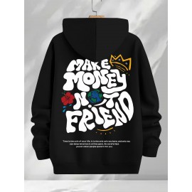 [Three-Piece Hoodie Set] Three-Piece Set Of Fashionable Element Print Hoodies, Men's Casual Pullover Sweatshirt With Long Sleeves, Slightly Stretchy Knit Polyester Fabric, Regular Fit Men's Hoodie