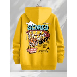 [Three-Piece Hoodie Set] Three-Piece Set Of Fashionable Element Print Hoodies, Men's Casual Pullover Sweatshirt With Long Sleeves, Slightly Stretchy Knit Polyester Fabric, Regular Fit Men's Hoodie