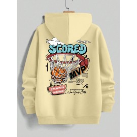 [Three-Piece Hoodie Set] Three-Piece Set Of Fashionable Element Print Hoodies, Men's Casual Pullover Sweatshirt With Long Sleeves, Slightly Stretchy Knit Polyester Fabric, Regular Fit Men's Hoodie