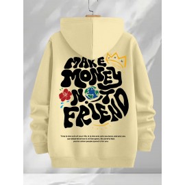 [Three-Piece Hoodie Set] Three-Piece Set Of Fashionable Element Print Hoodies, Men's Casual Pullover Sweatshirt With Long Sleeves, Slightly Stretchy Knit Polyester Fabric, Regular Fit Men's Hoodie