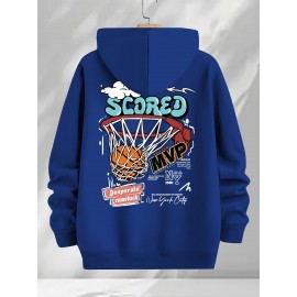 [Three-Piece Hoodie Set] Three-Piece Set Of Fashionable Element Print Hoodies, Men's Casual Pullover Sweatshirt With Long Sleeves, Slightly Stretchy Knit Polyester Fabric, Regular Fit Men's Hoodie