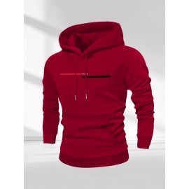 Men'S Casual Minimalist Style Hoodie, Paris Letter Print Men'S Long Sleeve Hoodie Three-Piece Set