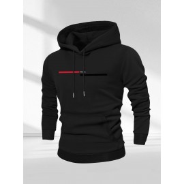 Men'S Casual Minimalist Style Hoodie, Paris Letter Print Men'S Long Sleeve Hoodie Three-Piece Set