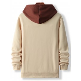 [Men's Anime Hoodie] Trendy Anime Hoodie | Men's Black with Red & White Print, Casual Drawstring Pullover, Front Kangaroo Pocket, Long Sleeve, Polyester Blend, All Seasons