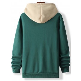 [Men's Anime Hoodie] Trendy Anime Hoodie | Men's Black with Red & White Print, Casual Drawstring Pullover, Front Kangaroo Pocket, Long Sleeve, Polyester Blend, All Seasons