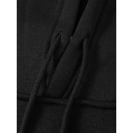 [Men's Cross Print Hooded Sweatshirt] Black Men's 