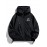 [Trendy Hooded Jacket] Trendy Black Men's Casual Hooded Jacket | Long Sleeves, Drawstrings, Functional Zippers, Teddy Bear Logo, Spring/Fall Windbreaker