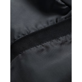 Men's Windproof Hooded Jacket for Spring & Autumn - Lightweight Work Jacket with Zipper Closure, Contrast Color Block Design, Polyester Lining & Pockets - Outdoor Sports, Hiking, Casual Wear