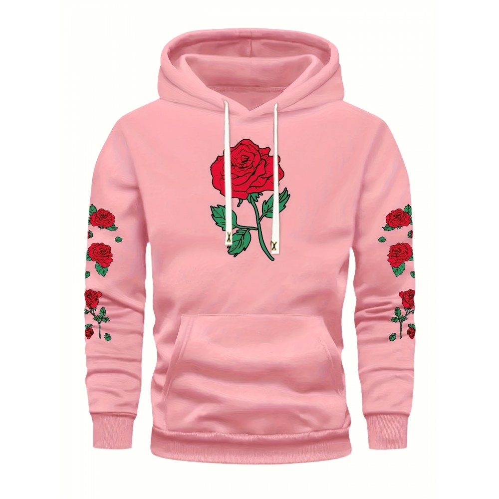 Men's Hooded Sweatshirt - Cold-Resistant Athletic Pullover Hoodie with Front Pocket, Royal Blue Gym Jacket for Running, Hiking, Casual Outfits - Machine Washable Polyester Hoodie for Men, Gym Hoodie