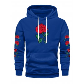 Men's Hooded Sweatshirt - Cold-Resistant Athletic Pullover Hoodie with Front Pocket, Royal Blue Gym Jacket for Running, Hiking, Casual Outfits - Machine Washable Polyester Hoodie for Men, Gym Hoodie