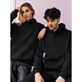 Men's Hooded Sweatshirt - Cold-Resistant Athletic Pullover Hoodie with Front Pocket, Royal Blue Gym Jacket for Running, Hiking, Casual Outfits - Machine Washable Polyester Hoodie for Men, Gym Hoodie