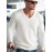 Men'S Casual V-Neck Sweater - Soft Knit, Long Sleeve, Solid White, Perfect for Fall & Winter, Versatile for Outdoor & Indoor Wear, Winter Clothing | Vneck Sweater | Knit Construction