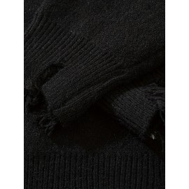 [Distressed Sweater] Distressed Long Sleeve Sweater | Men's & Women's Streetwear Round Neck Pullover | Loose Fit Casual Autumn Winter Apparel