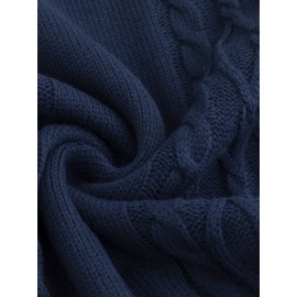 Men'S Vintage Twist Rope Pattern V-Neck Knit Vest - Cozy Acrylic Sweater Vest with Ribbed Hem, Loose Fit for Fall/Winter Casual Wear, Winter Vest | Twist Rope Design | Acrylic Knitwear