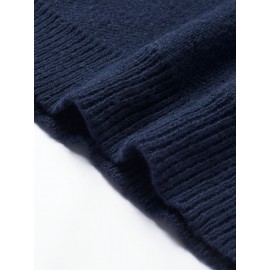 [Winter Streetwear Sweater] Autumn/Winter JNBLDA Men's Streetwear Casual Loose Fit Knit Sweater | Round Neck Long Sleeve Pullover with 'amani' Letter Print, Ribbed Cuffs & Hem