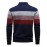 Men's Slim-Fit Casual Soft Commuter Knit Sweater - High Neck Long Sleeve with 1/4 Zipper, Navy & Light Grey Color Block Design for Autumn/Winter, Office & Casual Wear, Knitted Sweater, Comfortable Winter Wear