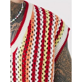 Openwork Crochet Vest