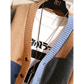 [Button Cardigan Sweater] Men's Long Sleeve Button Cardigan Sweater - Knitwear Without Shirt