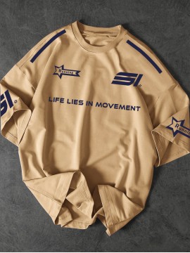 [Men's Slogan T-Shirt] Soft Polyester Men's Street Fashion T-Shirt | 