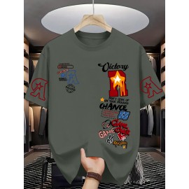 Men'S Vibrant Orange Graphic T-Shirt - 