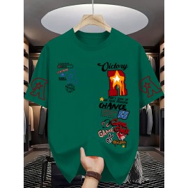 Men'S Vibrant Orange Graphic T-Shirt - 