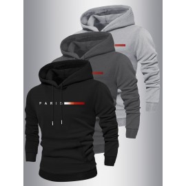 Men's Heavyweight Hoodie - Beige/Pink/Gray/ Options - Machine Washable Pullover Sweatshirt for Fall/Winter - Urban Streetwear Essentials - Casual Layering Clothing